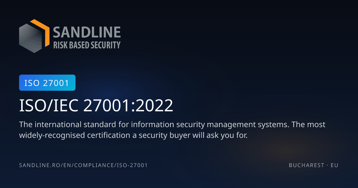 ISO 27001 — ISO/IEC 27001:2022 · Sandline